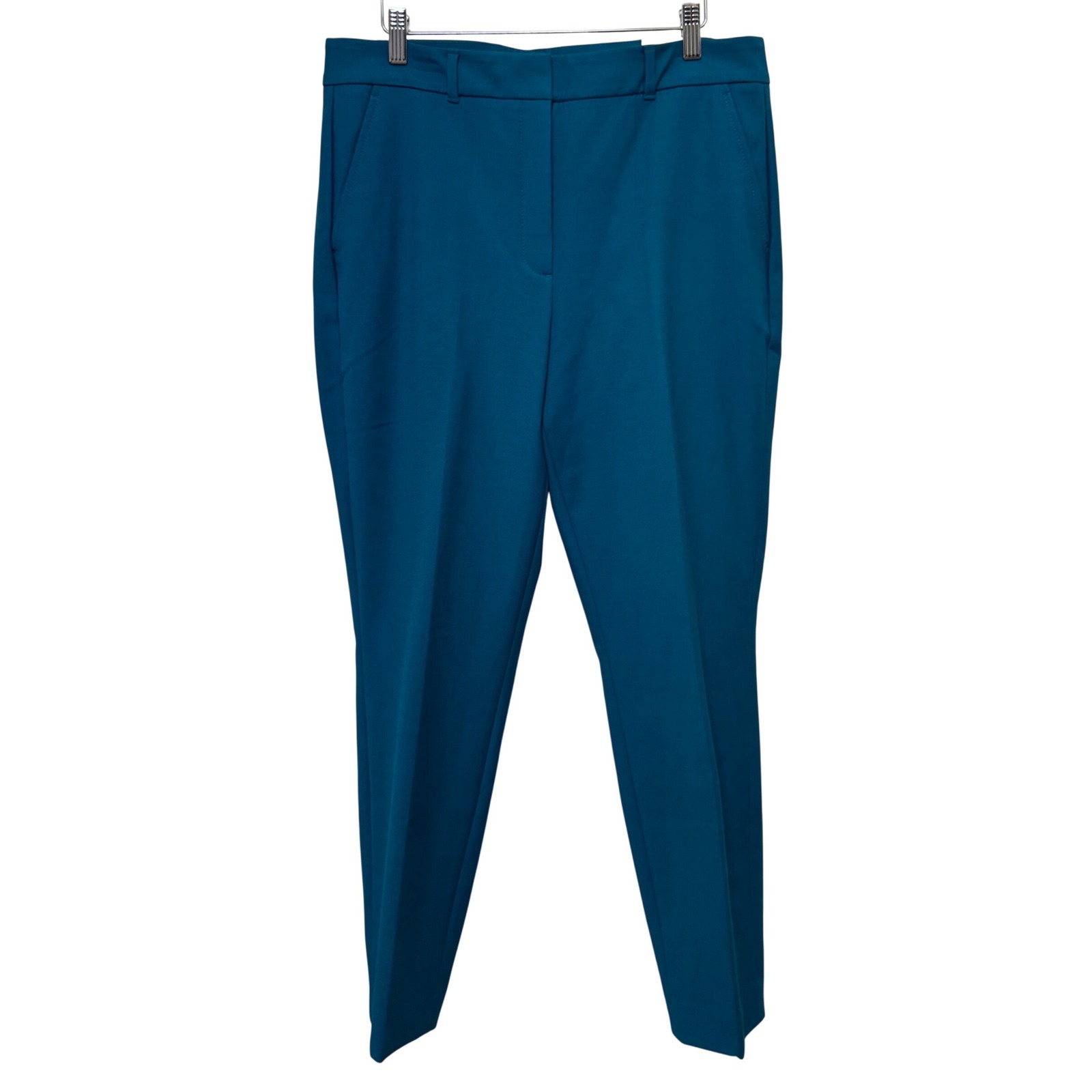 White House Black Market Womens Slim Ankle Pants 12l Teal Stretch Career Chic